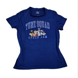 Womens or Kids Short Sleeve Blue Space Jam Baby Tee Size Small or (10/12)